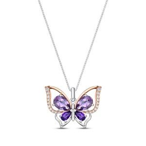 Butterfly Necklace Amethyst